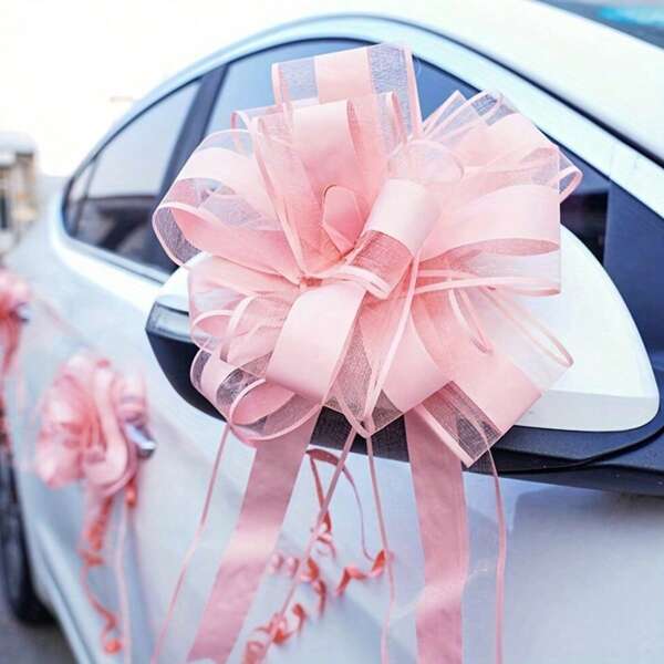 2/4/6 pièces Nœuds de ruban satin de 2,5 pouces, pour mariage, anniversaire, Saint-Valentin, décoration de Noël, décorations de fête et emballage de cadeaux, convient pour le Nouvel An lunaire, la Saint-Valentin et d'autres cadeaux de fête