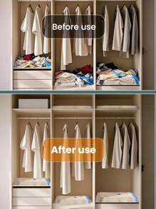 Storage Compression Bags Vacuum Storage Bags Set Cabinet Storage With Hand Pump - Space Saving, Sealable And Compressible, Dust And Moisture Proof, Suitable For Dormitory, Wardrobe And Moving 5pcs Transparent Vacuum Compression Bags Waterproof Storage Bags Large Size Quilt Clothes Storage Bags Home Clothes Bedding Quilt Vacuum Bags