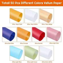 Colored Vellum Paper, 50 Sheets 10 Colors Transparent Vellum Paper A4/A5/A6 Translucent Tracing Paper Printable Clear Vellum Sheets For Printing Drawing Ink Jet Laser Printer, School Supplies,Back To School - Multicolor - View 8