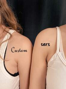 Custom Text Temporary Tattoos, Personalized Fake Tattoos, Customized Tattoo Saying Phrases,Customizable Letter Tattoo Stickers,Quote Tattoos,Suitable For Anniversaries,Weddings Celebration,Valentine's Day,Graduation Ceremonies,Birthday Party,Water Resistant,Ideal Gifts For Him/Her,Friends,Kids,Couples,Besties,Men,Women,Family - Multicolor - View 6