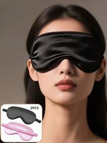 2 paquetes de máscara de ojos de seda de morera, máscara de ojos que bloquea la luz, transpirable