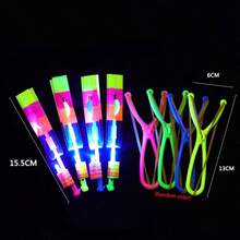 50Pcs Amazing Light Arrow Rocket Helicopter Flying LED Light Party Fun Gift Rubber Band Catapult,Party Atmosphere Supplies