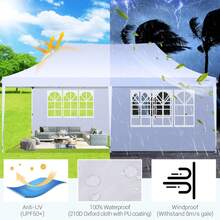 COBIZI Pop Up Gazebo 3x6m Marquee Waterproof UPF50+ Protection Gazebo Tent With Removable Sidewalls For Parties Commercial Weddings Gazebo With Portable Bag, Blue - White - View 7