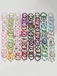 4/8/12pcs Spider Friendship Bracelets Matching Bracelets For Couples Best Friends Bff, Matching Spider Bat Bow Star Charms Bracelet Halloween Christmas Birthday Jewelry Gifts For Women Teen Girls Bestie Gf Bf - 彩色 - 查看 2