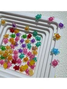 100 件迷你风景卡通夜光可爱小海龟奶油色小海龟树脂 DIY 装饰、美甲配件