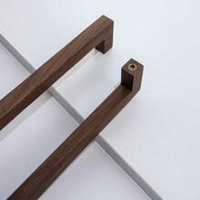 黑胡桃木方管橱柜拉手简约北欧实木衣柜抽屉拉手厨房家具把手