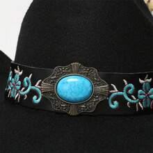 Women's Men's Embroidered Cowboy Hat Classic Western Style, Fashionable Wide-Brimmed Design, With Exquisite Embroidery Embellishment, To Create A Unique Cowboy Atmosphere, Suitable For Theme Parties, Outdoor Activities And Daily Wear, So That You Show The - 黑色 - 查看 6