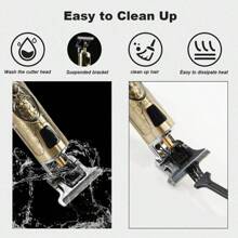 Professional Cordless Hair Clipper For Men - Retro T-Blade Trimmer, Metal Body With LCD Display, Precision Zero Gap Cutting, Rechargeable Haircutting Kit With 4 Guide Combs, USB Rechargeable - Ideal For Barber Shop And Home Use