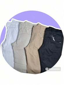 Teen Boy Lycra Twill Trousers 1 To 16 - 卡其色 - 查看 3