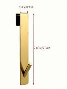 1个不锈钢S型淋浴毛巾杆，适用于玻璃门，可用作浴室浴袍挂钩、壁挂式衣架、衣架、挂钩、置物架、房间装饰、门后挂架、壁挂式衣架、衣柜收纳架 - 金色 - 查看 8