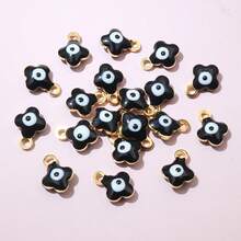 10 件 9x7 毫米珐琅邪眼花朵吊坠小号不锈钢 DIY 珠宝制作配件 - 惡魔之眼 - 查看 18
