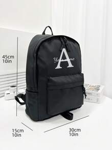 Personalized Name Backpack - Lightweight Large Capacity School And Travel Backpack With Floral Decoration, Adjustable Straps And Zipper Closure, Fabric For College, Commuting, Daily Use, School Backpack, Commuter Bag, Decorative Floral Embellishment, Hand Wash OK, Sturdy Construction