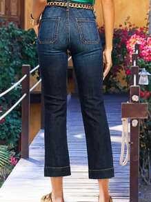 BIUBIU Women's Casual Stretch Denim Straight Leg Washed Jeans, Summer