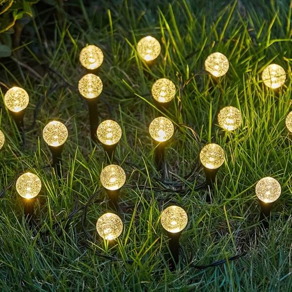 New Solar-Powered In-Ground Bubble Sphere Lights Perfect For Weddings, Garden Decor, And Seasonal Celebrations (Christmas, Thanksgiving, Halloween). Features Weather-Resistant Design For Outdoor Gardens, Lawns, And Pathway Illumination.