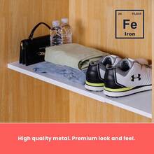 Tension Rod Shelving Expandable Closet Tension Shelf Storage Rack - No Drill Cabinet Tension Rod Shelf Closet No-Slip |   Shelves Cabinet (NO Screw Installation) - Large ( 29"- 41" ) - View 4