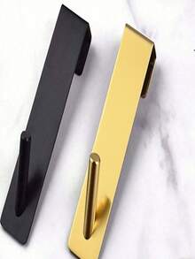 1个不锈钢S型淋浴毛巾杆，适用于玻璃门，可用作浴室浴袍挂钩、壁挂式衣架、衣架、挂钩、置物架、房间装饰、门后挂架、壁挂式衣架、衣柜收纳架 - 金色 - 查看 9