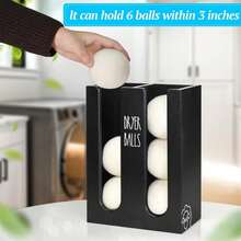 Magnetic Dryer Ball Holder For Laundry Room Organization, Wood Dryer Ball Container Wall Mount, Dryer Balls Organizer For Laundry Room Storage, Laundry Wool Dryer Ball Dispenser Basket (Black) - 黑色 - 查看 4