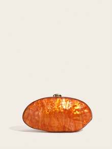 Women's Evening Clutch Bag, White Pearl Effect Hard Box Shaped Handbag, Acrylic Shell Design Party Bag, Shoulder Strap Crossbody - Multicolor - View 4