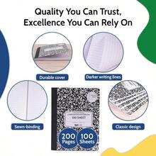 YQQ Marble Hardcover College Ruled Composition YQQ  200 Pages 100 Sheets 9.75 X 7.5 In Sturdy Sewn Binding School Office Journaling Notes 4 Pack