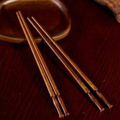 Cirelle Đũa gỗ họa tiết hoa tự nhiên, chống nấm mốc, chống trượt, dễ vệ sinh, đũa gỗ thủ công dùng tại nhà, Tết Nguyên đán, đồ dùng nhà bếp, dùng trong tiệc, ăn uống gia đình, đồ dùng dã ngoại cần thiết, đồ dùng cắm trại