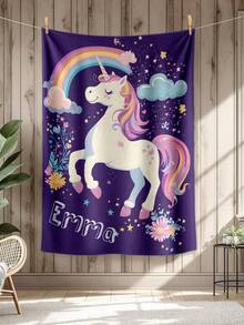 1pc Customized Personalized Blanket, Text Blanket, DIY Blanket, Patterned Blanket, Memorial Blanket. Tapestry, Photo Portrait Blanket Design, Suitable For Girls, Boys, Adults, Valentine's Day, Lightweight, Baby Blanket, Personalized Blanket, Personalized Photo Blanket, Personalized Throw Blanket, Personalized Baby Blanket, Newborn Blanket, Suitable For Mother's Day, Birthday, Children's Day, Father's Day, Halloween, Christmas