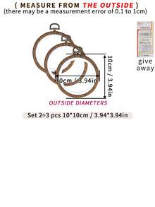 3 قطع إطارات تطريز خشبية بنية مزخرفة على طراز قديم، متوفرة ب- 7 أحجام، مصنوعة من ABS و PVC مع خطافات معدنية للتعليق، مناسبة لديكور المنزل والجدران وزينة عيد الميلاد وعيد الهالوين، إكسسوارات للهاتف والحقيبة والملابس، ديكورات للمكتب والسرير، زينة معلقة للسيارة، تأتي مع 16 إبرة