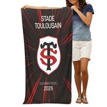 Stade Toulousain 2025 High-Definition Digital Print Beach Towel - Super Absorbent Microfiber, Modern Art Design, Perfect For Swimming, Camping, And Travel, Travel Towel | Artistic Beach Towel | High Absorbency Towel, Beach Accessories