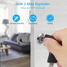 1件/2件凸轮锁，带2把钥匙，单螺栓型，适用于抽屉、文件柜、金属储物柜、木制橱柜、衣柜、储物柜