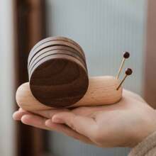1pc Walnut Cartoon Snail Creative Tea Cup Mat Insulation Mat Solid Wood Tea Table Wooden Tea Mat Gift
