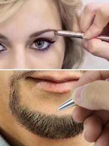 1/4pcs Professional Hair Carving Pen, Magical Hair Engraving Tool, Stainless Steel Razor Pen For Men Haircut, Eyebrow Shaping, Shaving - Multicolor - View 10