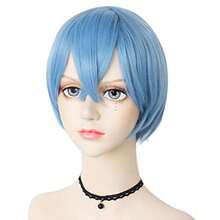 VENDAD-Hair Cap+ Nagisa Shiota Wig Cosplay Blue Wig With Double Ponytails Short Blue Anime Wig For Men Women Boys Girls Cosplay Costume Synthetic Lightblue Hair Pigtails Wigs For Halloween Party - 藍色 - 查看 5