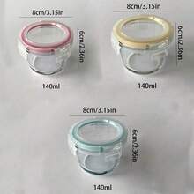 1 pièce Épais bocal de conservation d'aliments en verre avec couvercle hermétique, convient pour les aliments pour bébé, utilisable au micro-ondes haute température et au congélateur, design mignon portable et durable - Multicolore - Voir 11