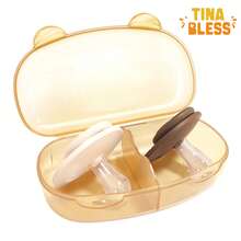 Tinabless 1 Pacifier Case, Holds 2 Pacifiers, Travel Pacifier Case, Pacifier Not Included, Clear Brown - transparent brown - View 11