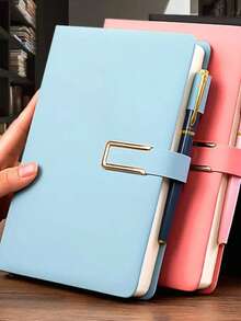 Customized Vintage A5 Leather Bound Notebook With Bookmark - Classic PU Leather Notebook For Business Meetings, College Students, Planner School Supplies - Multicolor - View 4