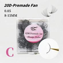 520 Kipas Per Kotak Ketebalan 0,05mm Kipas Lepas Siap Pakai 10D/12D/14D/16D/18D/20D Bulu Mata Kipas Siap Pakai 8-15MM Dalam Lengkungan C Untuk Ekstensi Bulu Mata - C - View 49