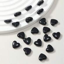100 件/17 毫米 3D 亚克力心形珠 - 红色、黑色和多种颜色 - 光泽闪亮的活力心形工艺用品，适用于 DIY 珠宝制作、项链、耳环、手链、钥匙扣、手机挂件、吊坠 - 手工串珠、简约风格、耐用光滑质地 - 情人节、圣诞节、礼物、女士、手工艺人、时尚配饰、串珠套装、珠宝配件、工艺套件 - 彩色 - 查看 2