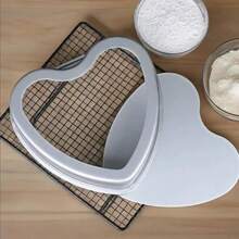 优质不粘心形铝制蛋糕模具，带可拆卸底部的心形烤盘，手动烘焙模具，非常适合婚礼、生日、周年纪念和母亲节蛋糕，蛋糕烘焙用品，特殊场合烘焙用具，优雅的烘焙用具，烘焙用具
