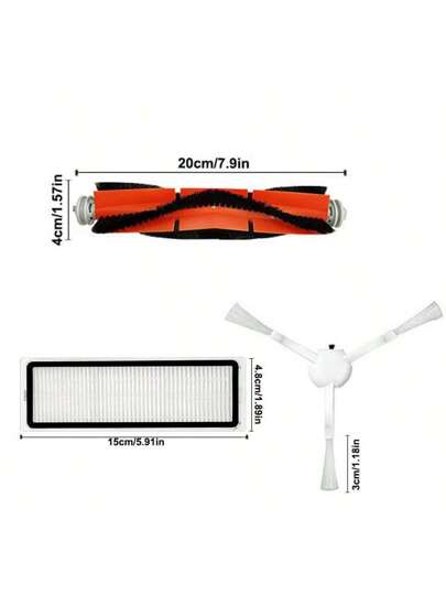11 Pack Main Side Brush HEPA Filter Compatible Xiaomi Mi Robot Stofzuiger Mop/ Ultra, Mijia 1C/1T/2C, Dreame F9 Z10 Pro D10 Plus RLS3D L10 Plus/ L10s Ultra S10 Pro/ X10+/ X10 B101GL S10+/ B105 Parts Kit Includes Brushes, Filters, Cleaning Tool Accessory view 7