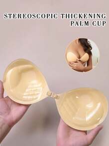 Invisible Strapless Sticky Bra With Palm-Shaped Silicone Cups, Thickening Version, For Small Breasts To Look Bigger, Lift And Support, Invisible Lingerie For Sundress, Wedding Dress.