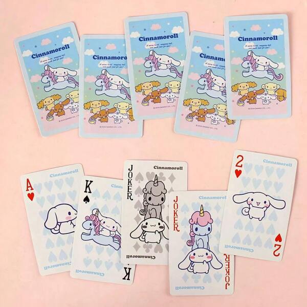 Sanrio Sanrio Cute Cartoon Funny Leisure Entertainment Series Playing Cards With Colorful Character Designs