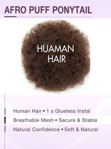 Extensão de cabelo sintético Afro Puff com cordão, Rabo de Cavalo Preto e Marrom, Coque Cacheado Afro Puff com Cordão para Cabelos Curtos e Crespos, Coque Crespo Afro Grande Preto para Cabelos Naturais, Penteados Sintéticos com Presilha para Uso Diário