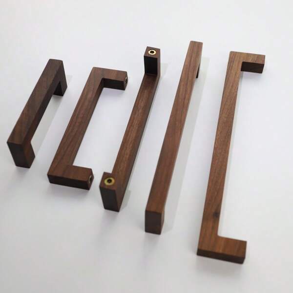 مقبض خزانة على شكل أنبوب مربع من الجوز الأسود، بتصميم حداثي إسكندنافي، مقابض خشبية صلبة للخزائن والأدراج في أثاث المطبخ