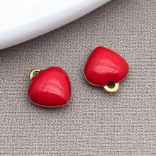 10pcs 8x9mm Cute Tiny Enamel Stainless Steel Heart Charms Mini Love Pendants For DIY Bracelet Necklace Earrings Jewelry Making Crafts Accessories