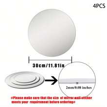 1pc Round Mirror, Round Wall Mirror Fogless Shatterproof Bathroom Circle Acrylic Mirror Unbreakable Frameless Wall-Mounted Mirrors For Wall Living Room Bedroom Home Decor, Stickers, Wall Decal, Vinyl Decal For Home Decorations, Spring Decoration Items Refresh Your Home, Festival Decoration Stickers Gifts Birthday Graduation