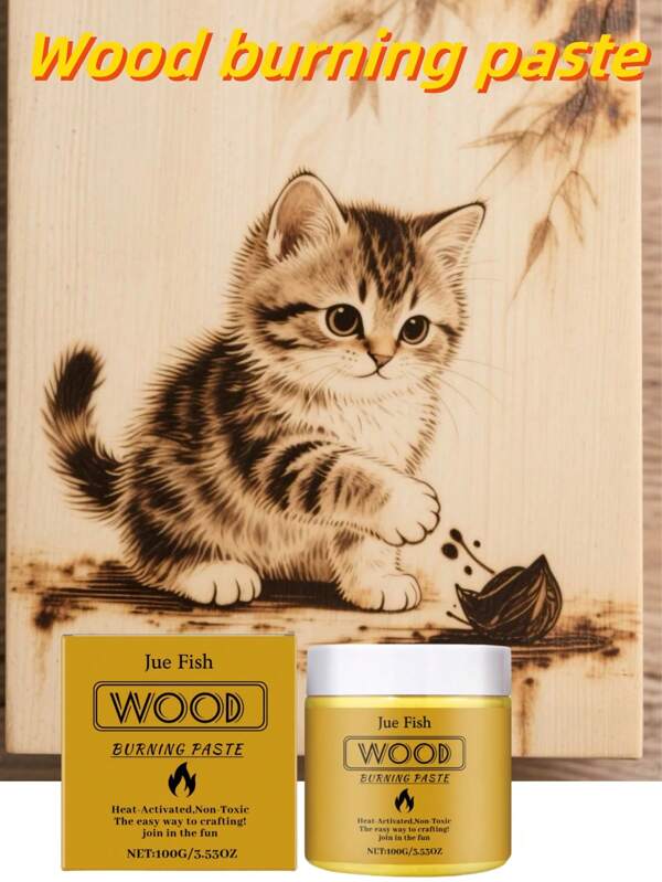 Wood Burning Paste 100g DIY Branding Wood Burning Paste Leather Canvas Paper Burning Paste Household Products