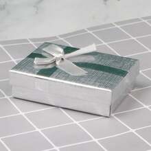 Juego de joyería de cartón, caja de regalo con lazo, anillo, collar, pulseras, pendientes, cajas de embalaje de regalo con esponja rectangular interior, 12 Uds. - Oro - Ver 1