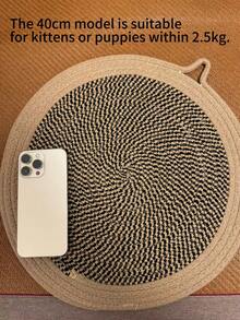 1pc Non-Shed Rope Woven Cat Scratching Pad, Suitable For Cat Scratching And Lounging, Household Pet Gift To Improve Ambience