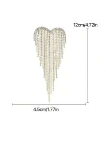 1 pieza Broche de mujer con forma de corazón y borla, decoración elegante para uso diario, boda y fiesta