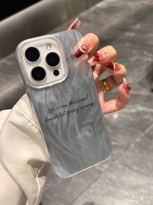 1 Stück personalisiertes Handyhülle, TPU Material mit Text- und Grafik Muster, glänzend, wasserdicht, stoßfest, rutschfest, weicher Handyschutzhülle, kompatibel mit Apple 16 Pro Max/15 Pro/14 Plus/13 Pro/12 Pro Max/11/XsMax/8/7, interessant, minimalistisch, personalisiert, einzigartig, ideal als Geschenk für Freund, Freundin, Familie, Freunde, Großeltern, Paar, Jahrestag, Geburtstag, Abschluss, Muttertag, Vatertag, transparent, glänzend, glatte Hülle