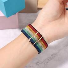 20mm 22mm Soft Nylon Replacement Band Compatible With Samsung Galaxy Watch Active 2 44mm 40mm/Galaxy Watch 5 Pro 45mm/Galaxy Watch 5/Galaxy Watch 42mm/Galaxy Watch 4 Classic 42mm 46mm/Gear Sport - 20, 22 Elastic Strap (eight-shaped Buckle) - View 7